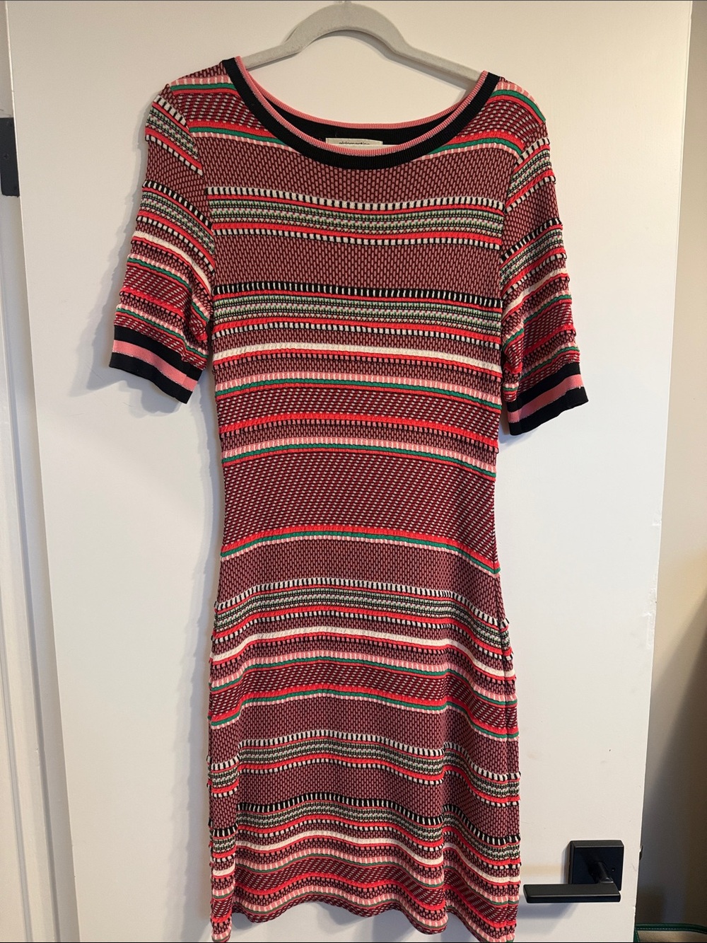 Aldo Martins Striped Mini Dress in Red, Black, Pink